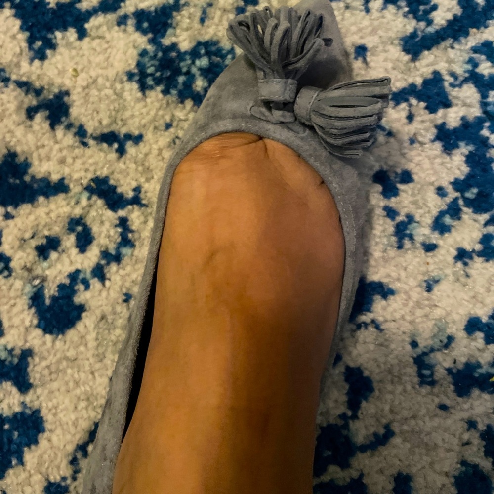 J Crew Pointed Toe Gray Suede Flats